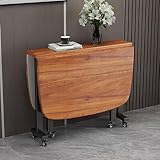 Ausziehbarer klappbarer Esstisch mit Rollen, platzsparender Tisch aus Holz für kleine Räume,...