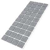 Adsamm® / 40 x Selbstklebende Filzgleiter/Grau / 25x25 mm/Quadratisch/Möbelgleiter aus Filz mit...