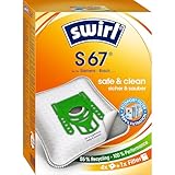 Swirl S 67 EcoPor Staubsaugerbeutel (4 Beutel), reißfeste Staubbeutel für einige Siemens & Bosch...