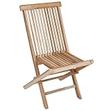 Spetebo Teak Klappstuhl Natur Exclusiv - 90 x 50 cm - klappbarer Gartenstuhl aus unbehandeltem...