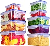 KICHLY 18 Teile luftdichte Lebensmittelbehälter aus Kunststoff (9 Behälter, 9 Deckel) Kunststoff...