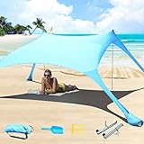 Cuupo Strandzelt, Pop-Up, 2x2.1 m, LSF 50, Lycra, Sonnenschutz, für den Außenbereich, Anti-Wind,...