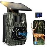 MAXDONE Wildkamera WLAN mit Handyübertragung App, Solar mit 5200 mAH Akku Bewegungsmelder...