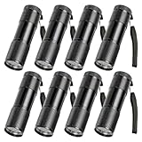 MEGYAD 8 Stück UV Taschenlampe: Schwarzlicht Taschenlampe mit 9 LEDs, Mini UV Lampe...