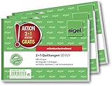 SIGEL T1178 Quittungsblock wie SD021: A6 quer, 3 Stück, 2x40 Blatt, selbstdurchschreibend,...