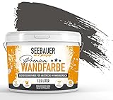 SEEBAUER diy® | Premium-Wandfarbe für Innen | Hochwertige Wandfarbe Schwarz | Gute Deckkraft und...