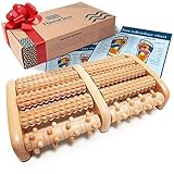 TheraFlow Fußmassagerolle fur Plantarfasziitis Holz inkl. Fußreflexzonenkarte - Fußmassagegerät,...