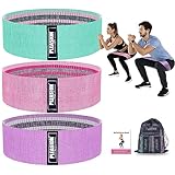 PLEASION Resistance Bands Fitnessband, Fitnessbänder Stoffbänder 3er Set, Widerstandsbänder für...