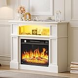 YITAHOME Elektrokamin, 23inch Realistischer 3D Flammeneffekt Erwärmungsfreistehender Elektrischer...