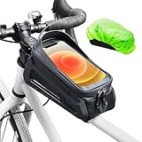 EYPINS Fahrrad Rahmentasche, wasserdichte Lenkertasche für Smartphone bis zu 7,2 Zoll mit TPU...