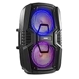 Fenton FT210LED - tragbarer Partylautsprecher, Bluetooth Partybox mit Lichteffekt und Mikrofon, 700...