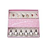 6 Stück Christmas Spoons Weihnachten Teelöffel Weihnachten Löffel Set Weihnachtsgeschirr...