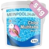 5 kg MEINPOOL24.DE Chlor Multitabs 5 in 1-200 g Tabs Multi Chlortabletten - 5 Phasenwirkung für...