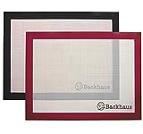 BACKHAUS FlexBake Premium Antihaft Silikon Backmatte [x2] 100% BPA-Frei, Wiederverwendbar...