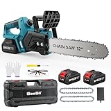 SEESII Akku Kettensäge 12 Zoll, 10000mAh Elektro Kettensäge, 1200W Bürstenloser Motor,...
