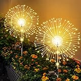 Upgrade Solarleuchten für Außen Garten, 2 Stück 122LED Solar Gartenleuchten, Höhen Optional...