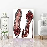 Diamond Painting Erwachsene Blume, Diamond Painting Hoher Absatz Bastelset, Vollbohrer Diamant...