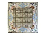 Backgammon | Schachbrett | Holz | Koffer | Handgefertigt | Handbemalt | Blumen Design | 50 * 50 * 4...