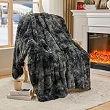 EMME Faux Kuscheldecke Flauschig, 150 x 200 cm, Felldecke, Pelz Wolldecke, Wohndecke, Super Weich,...