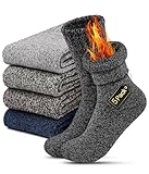 CAOZITOU 5 Paar Thermosocken Herren Damen 39-46, Warme Wollesocekn Atmungsaktiv Winter, Bequeme...