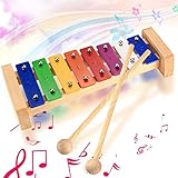 Xylophon Glockenspiel Holz, Rhythm Musikinstrumente, Holz Bunt Xylophon mit 2 Schlägel für...