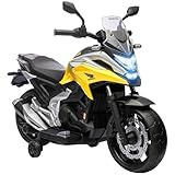 AIYAPLAY Elektro Kindermotorrad Elektromotorrad mit MP3, USB, Stützrädern, Musik, Scheinwerfer,...