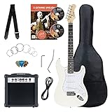 Rocktile Banger's Pack Komplettset E-Gitarre Weiß (Verstärker, Tremolo, Tasche, Kabel, Gurt,...