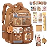 JIABAOZ Capybara Rucksäcke, Capybara Rucksack für die Schule, Verstellbare Riemen,Großer Cartoon...