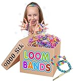 XXL SET 🥳 Loom Bands Gummibänder ca. 9.000 Looms - verschiedene Loom Bänder