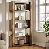 Tribesigns Bücherregal, 180 cm hohes Standregal mit 5 Ebenen, offene Ablagen, Regal für Büro,...