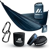 NORDMUT® Ultraleichte Hängematte Outdoor [mit Befestigungs-Set] Camping Hängematte inkl....