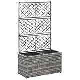 vidaXL Hochbeet mit Rankgitter 2 Töpfe Pflanzkübel Pflanzkasten Blumenkübel Spalier Gartenspalier...