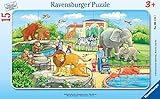 Ravensburger Kinderpuzzle - 06116 Ausflug in den Zoo - Rahmenpuzzle für Kinder ab 3 Jahren, mit 15...