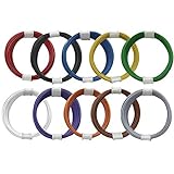 GOKarli Kupferschalt Litze alle 10 Farben - extra dünn 0,04 mm je Farbe EIN 10 Meter Ring