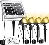 Solarstrahler, CLY Solarleuchten Garten, 4er Gartenleuchte Solar LED Strahler Außen...