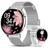Smartwatch Damen mit Telefonfunktion Bluetooth Anrufe, 1,32 Zoll Voll Touchscreen Armbanduhr mit...
