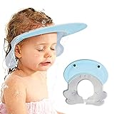Maydolly Shampoo-Schild, verstellbare Baby-Badekappe für Kinder, Kopfgröße 38-60 cm, blauer...