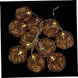 PEPLAYTAL LED Lichterkette Imitation Rattan Warmweiß Kreative Dekorative Lichterkette für...