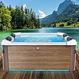 BRAST Whirlpool MSpa Oslo, Oslo Plus XXL, Sapphire & Amber mit Fester Außenwand | 160x160x65cm -...