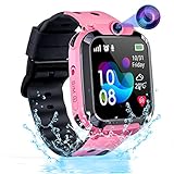 Smartwatch Kinder, Kinder Smartwatch mit GPS und Telefon, Wasserdicht GPS Kinderuhr mit IP68 SOS...