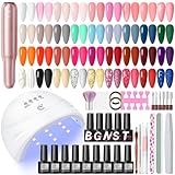 UV Nagellack Set mit UV Lampe, COSCELIA 35 Farben Nagellack mit Elektrische Nagelfräser, Base und...