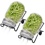 fkngcp Sprossenglas 2 setzt breitem Mundsamen -Samen -Sprouter mit Mesh Deckel 16oz Sprosskit mit...