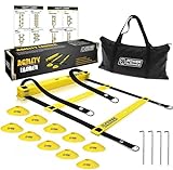 POWER GUIDANCE Koordinationsleiter Fussball trainingszubehör 6m für Fußball Training mit 10...
