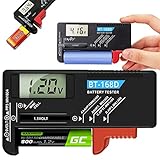 Retoo Schwarz Digitaler Batterietester für Batterie und Akku AAA, AA, CR, Knopfzellenbatterie, 1.5V...