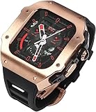 49 mm Herren- und Damen-Uhrengehäuse aus Edelstahl, Gummiband, für 8 49 mm, stoßfestes...