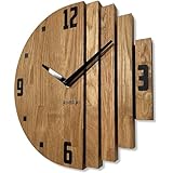 FLEXISTYLE Wanduhr Asymmetry wanduhr Eiche Badezimmer Wohnzimmer Holz modernDurchmesser ohne...