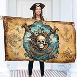 Piratenflagge 90x150 cm mit Ösen – Groß Piratenflagge Kinder – Lebendiger Digitaldruck –...