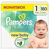 Pampers Baby Windeln Größe 1 (2-5 kg), Harmonie, 0% Kompromiss, 100% Absorption, Inhaltsstoffe...