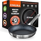 Emura Antihaft Bratpfanne | 26cm Frying Pan. Aluminium Pfanne, Langlebig, PFOA- und PTFE-frei,...