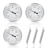 Anlegethermometer Heizungsrohr, 3 Stück Rohrthermometer, Temperaturanzeige mit Clip-On Feder,...